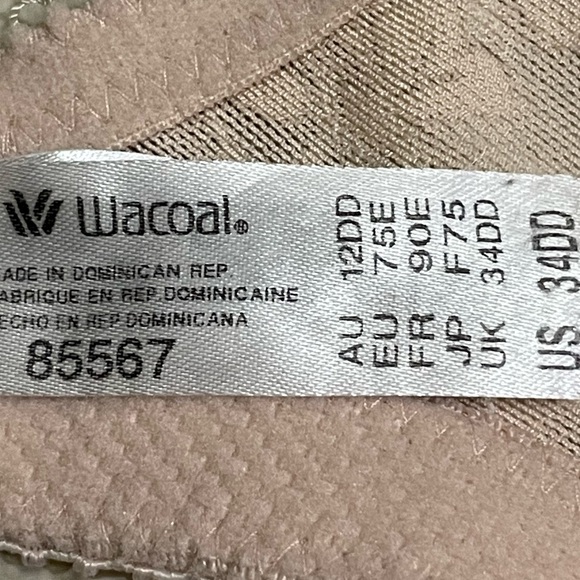 Wacoal Breast Cancer Awareness Bra Womens 34DD Beige Floral Lace Underwire 85567 - Picture 8 of 11